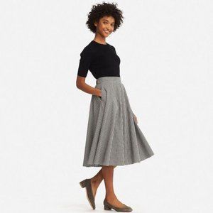 Uniqlo Gingham Swing Midi Skirt